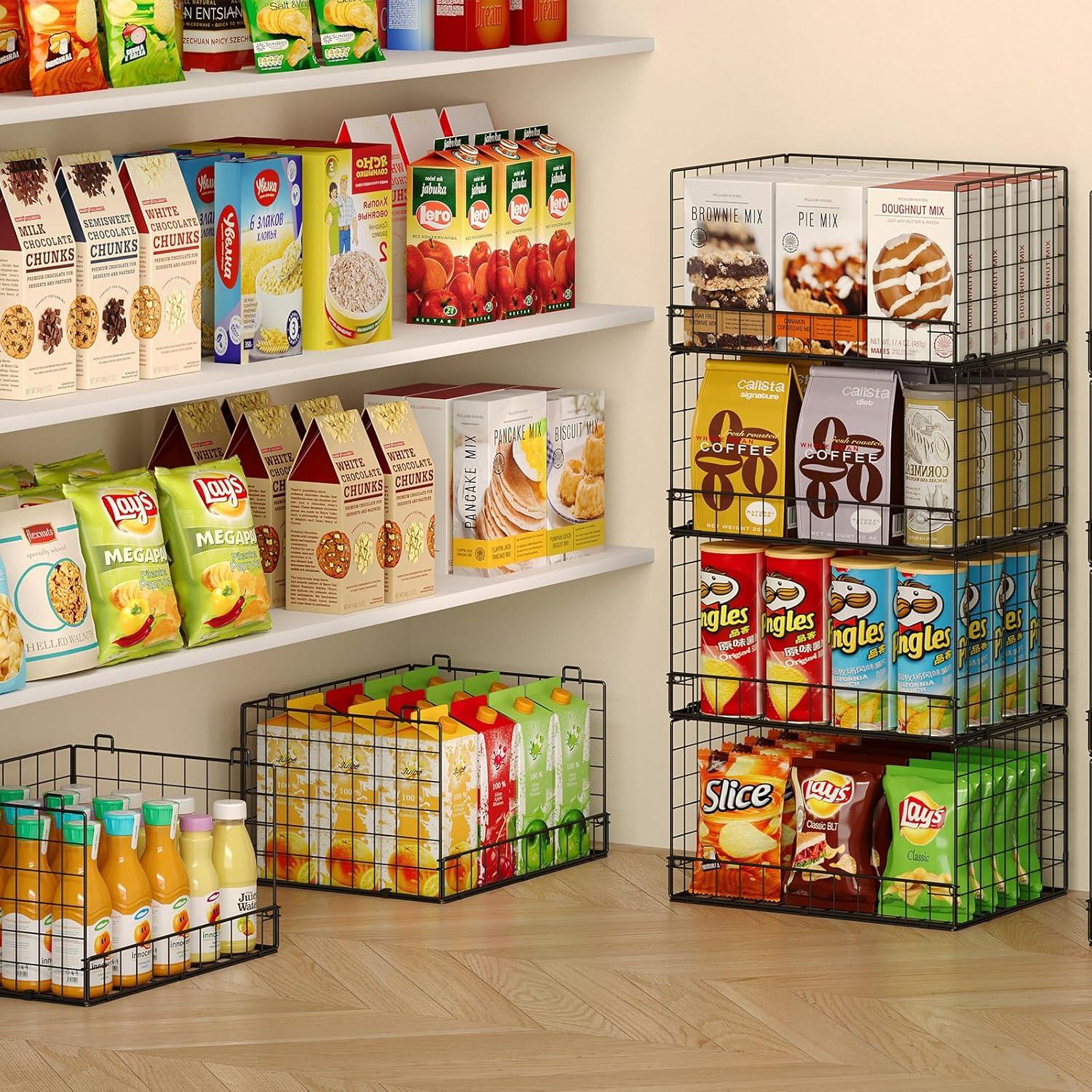 Cestas apilables de alambre Huxitocan - 4 unidades, 39.9x30x87.8cm