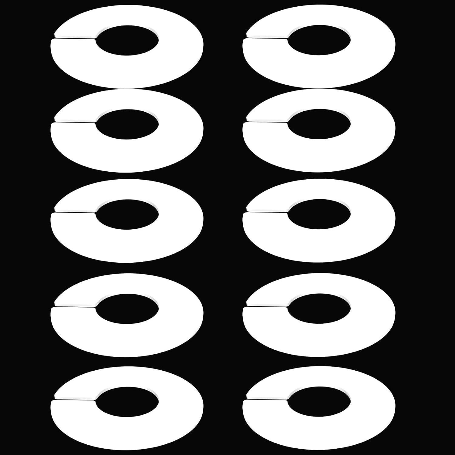 Divisores de Closet Mioule 10 Paquetes Plástico Blanco 9.65cm