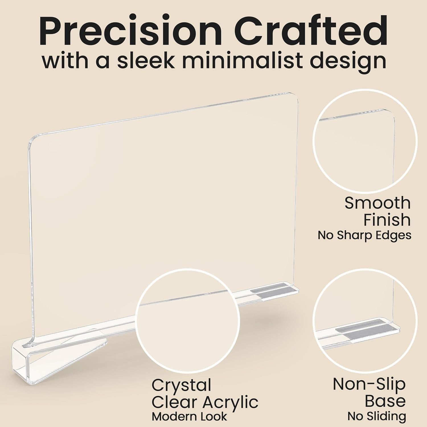 6 Separadores de Estante Acrílico KLOZIT Antideslizantes 1.65kg