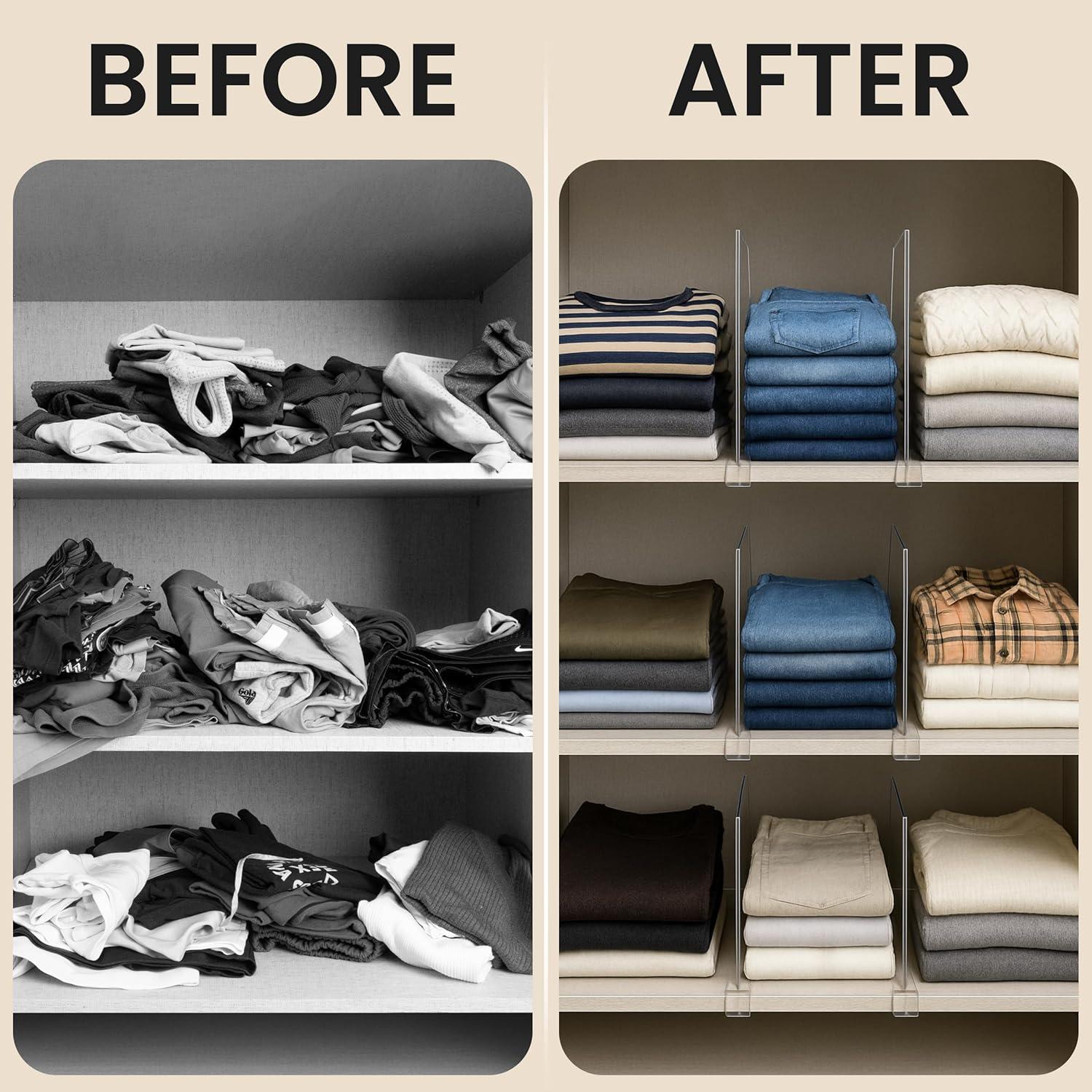 6 Separadores de Estante Acrílico KLOZIT Antideslizantes 1.65kg