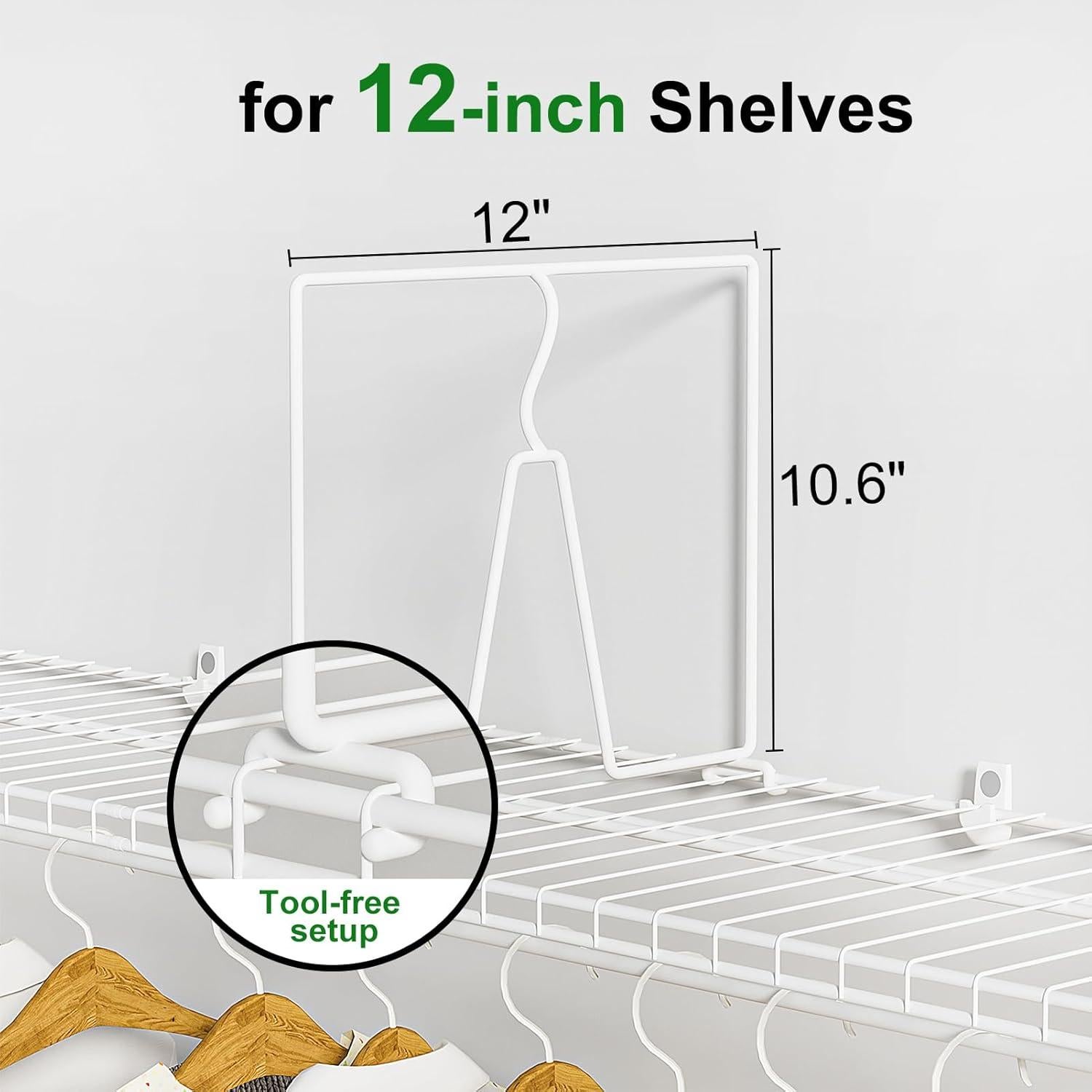 Divisores de Estantes de Alambre SortNStore - Paquete de 8 Piezas 30.48 cm