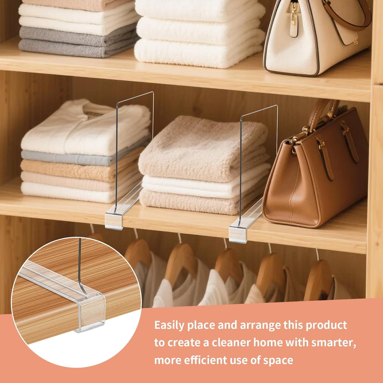 Paquete de 10 divisores acrílicos para estantes Clebay 32.92x28.29 cm