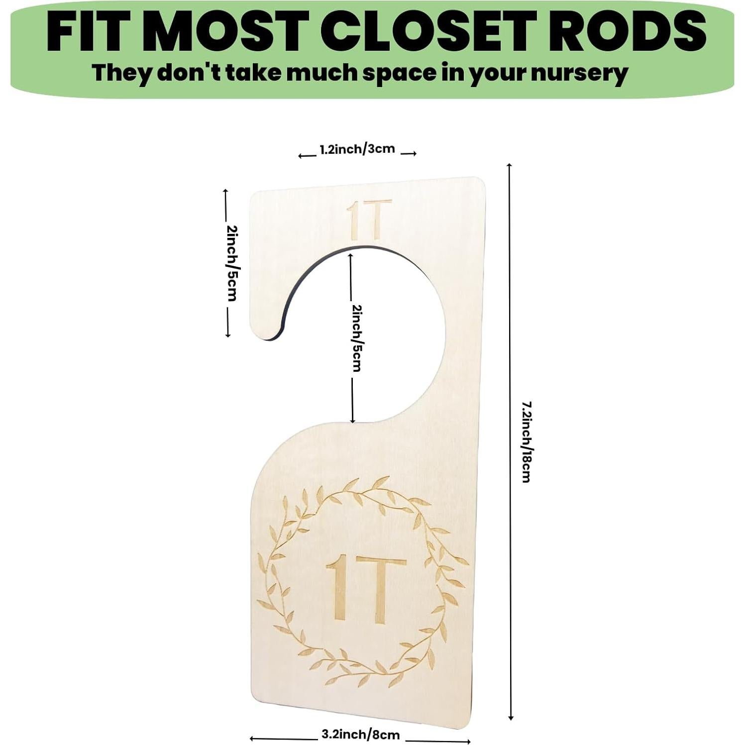 Divisores de Armario para Bebés Vziokk - 7 Piezas de Madera