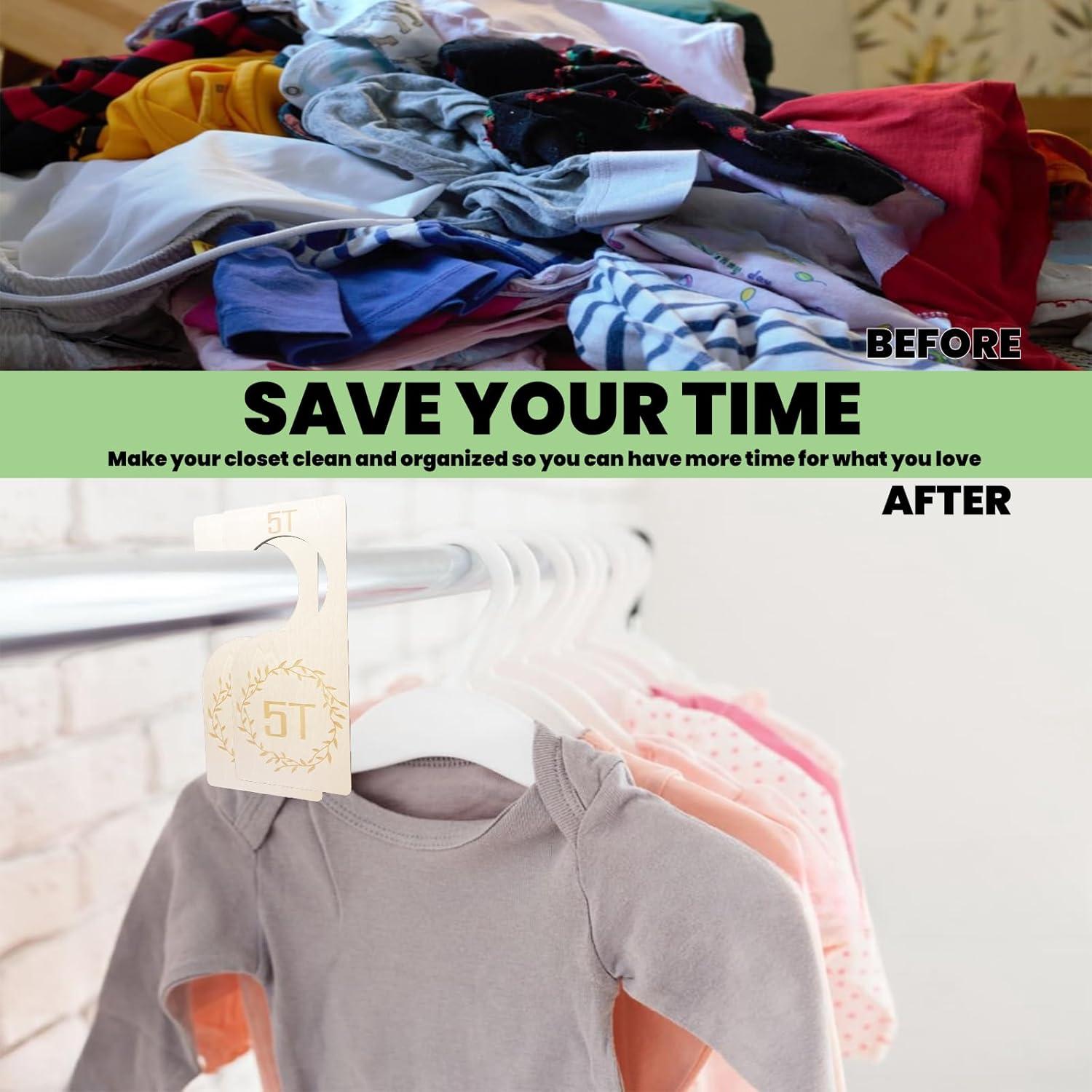 Divisores de Armario para Bebés Vziokk - 7 Piezas de Madera