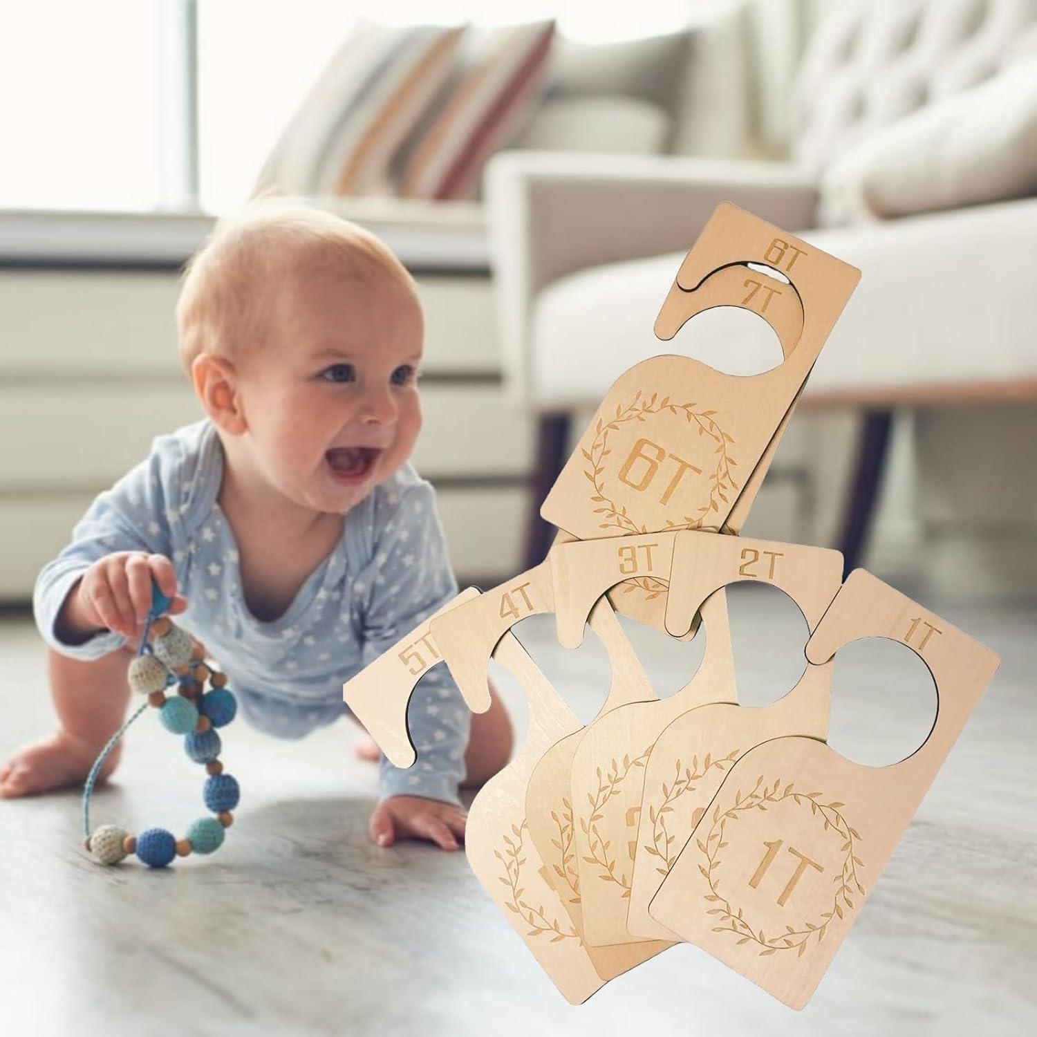 Divisores de Armario para Bebés Vziokk - 7 Piezas de Madera