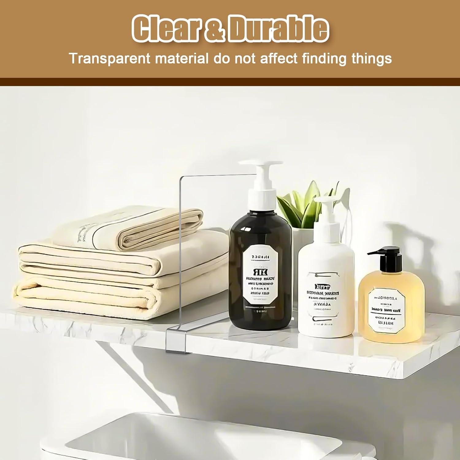 Divisores de Estante Acrílico x12 para Closet - Organizador de Ropa