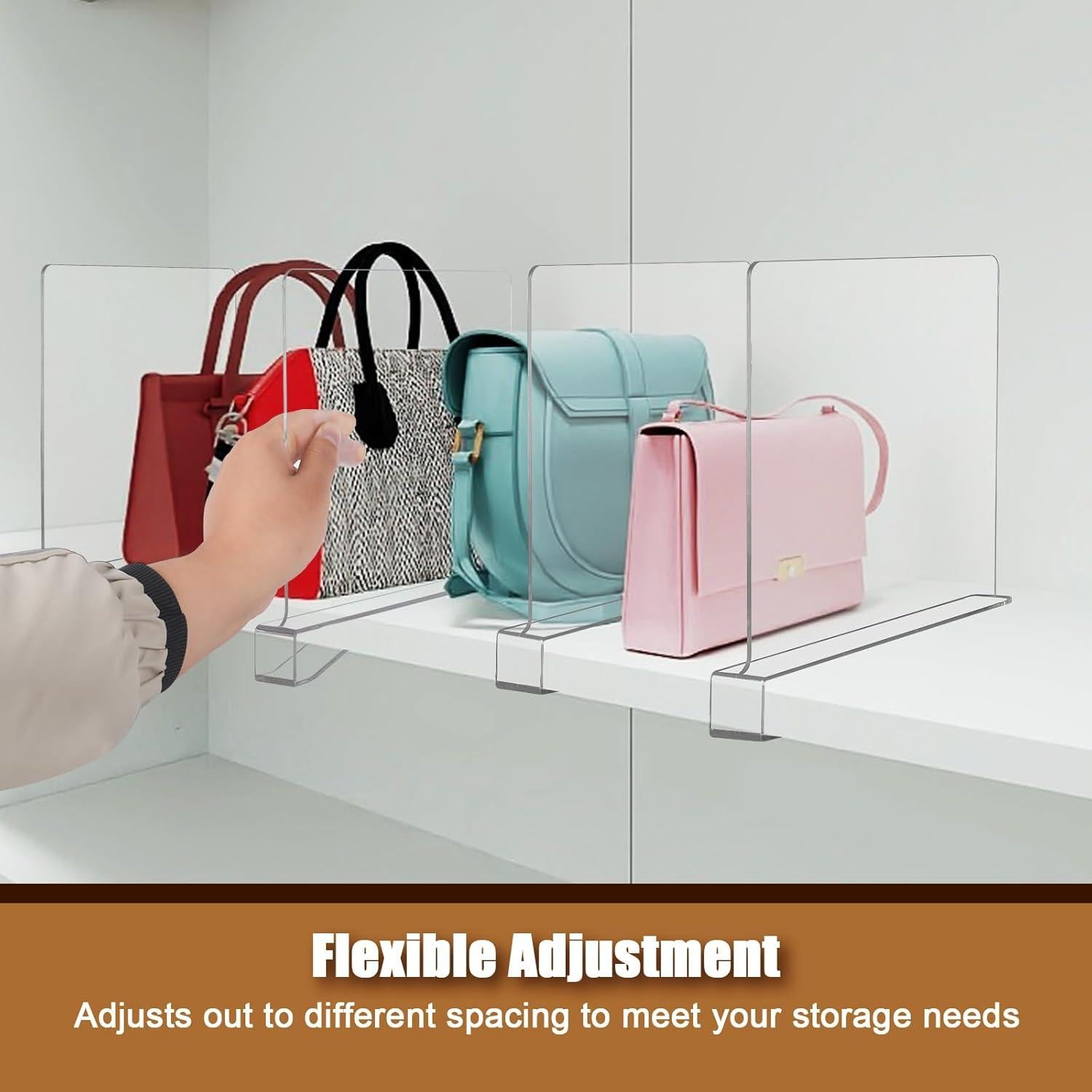 Divisores de Estante Acrílico x12 para Closet - Organizador de Ropa