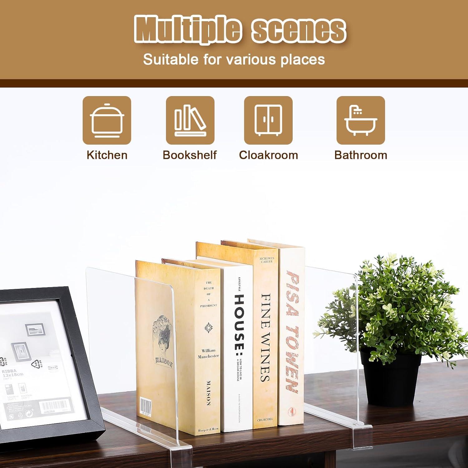 Divisores de Estante Acrílico x12 para Closet - Organizador de Ropa