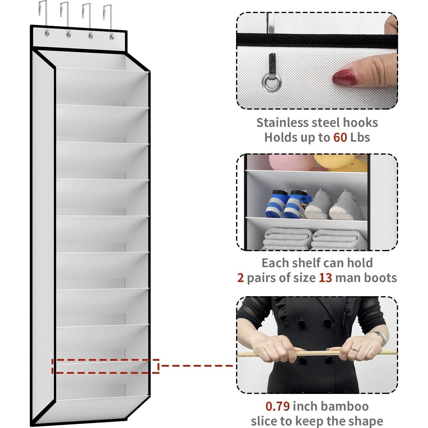 Organizador de Zapatos Colgante KEEPJOY Blanco 10 Niveles