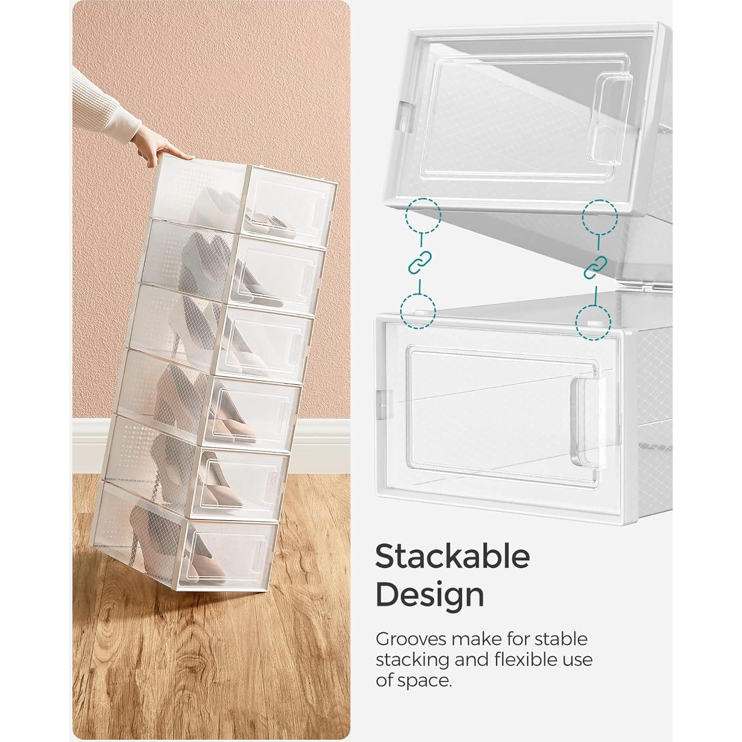 Cajas para Zapatos SONGMICS, 12 Organizadores Apilables 33.4x23.1cm