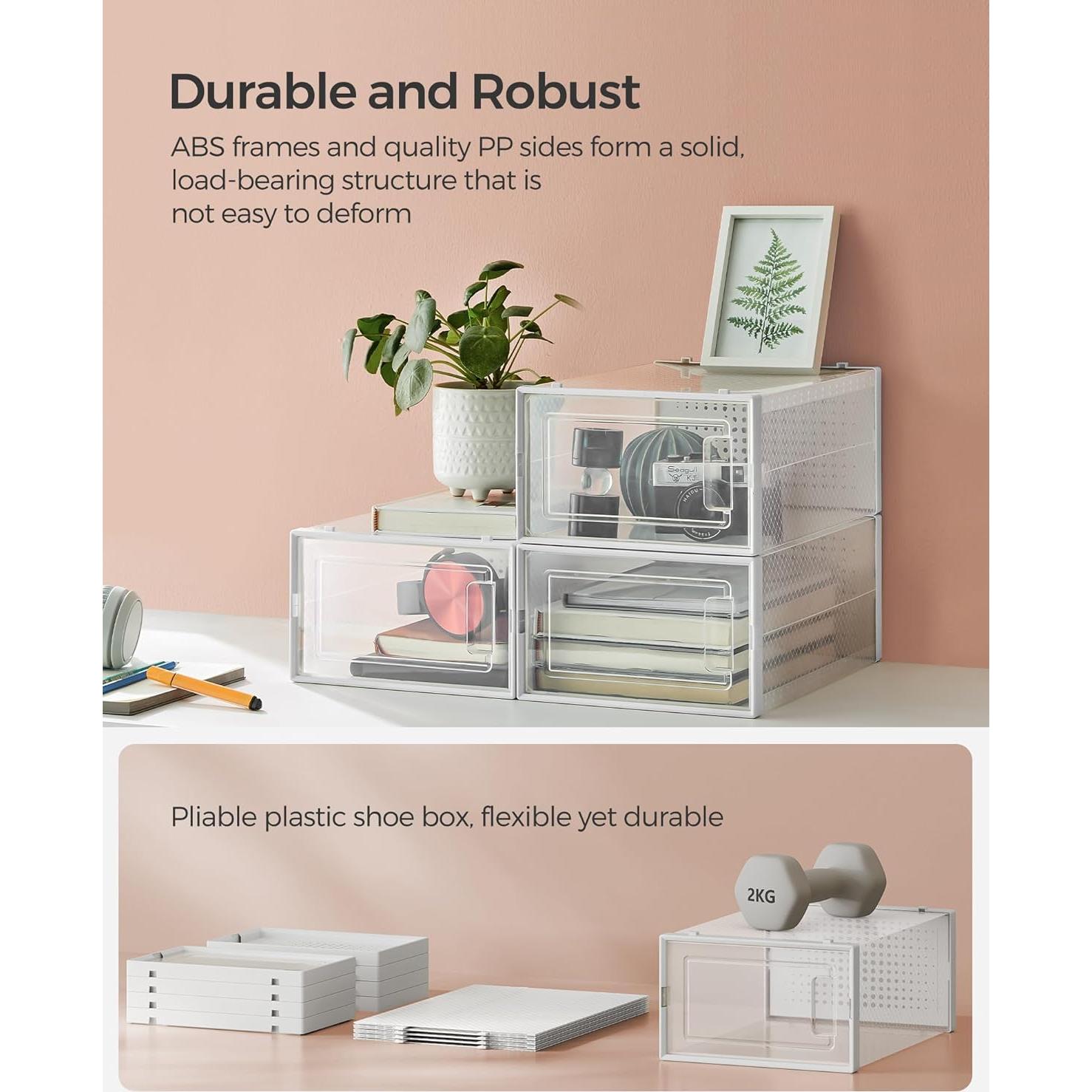 Cajas para Zapatos SONGMICS, 12 Organizadores Apilables 33.4x23.1cm