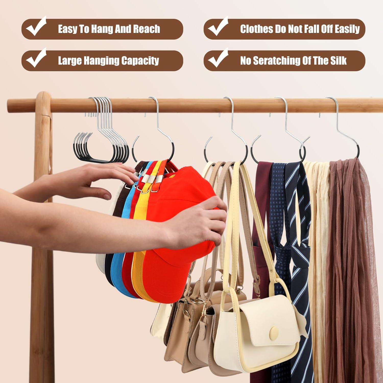 Perchas de Metal Antideslizantes Zonon - 12 Pcs para Bufandas y Cinturones