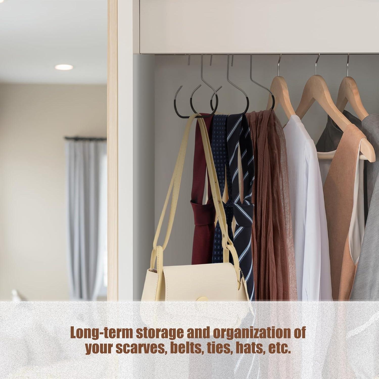 Perchas de Metal Antideslizantes Zonon - 12 Pcs para Bufandas y Cinturones