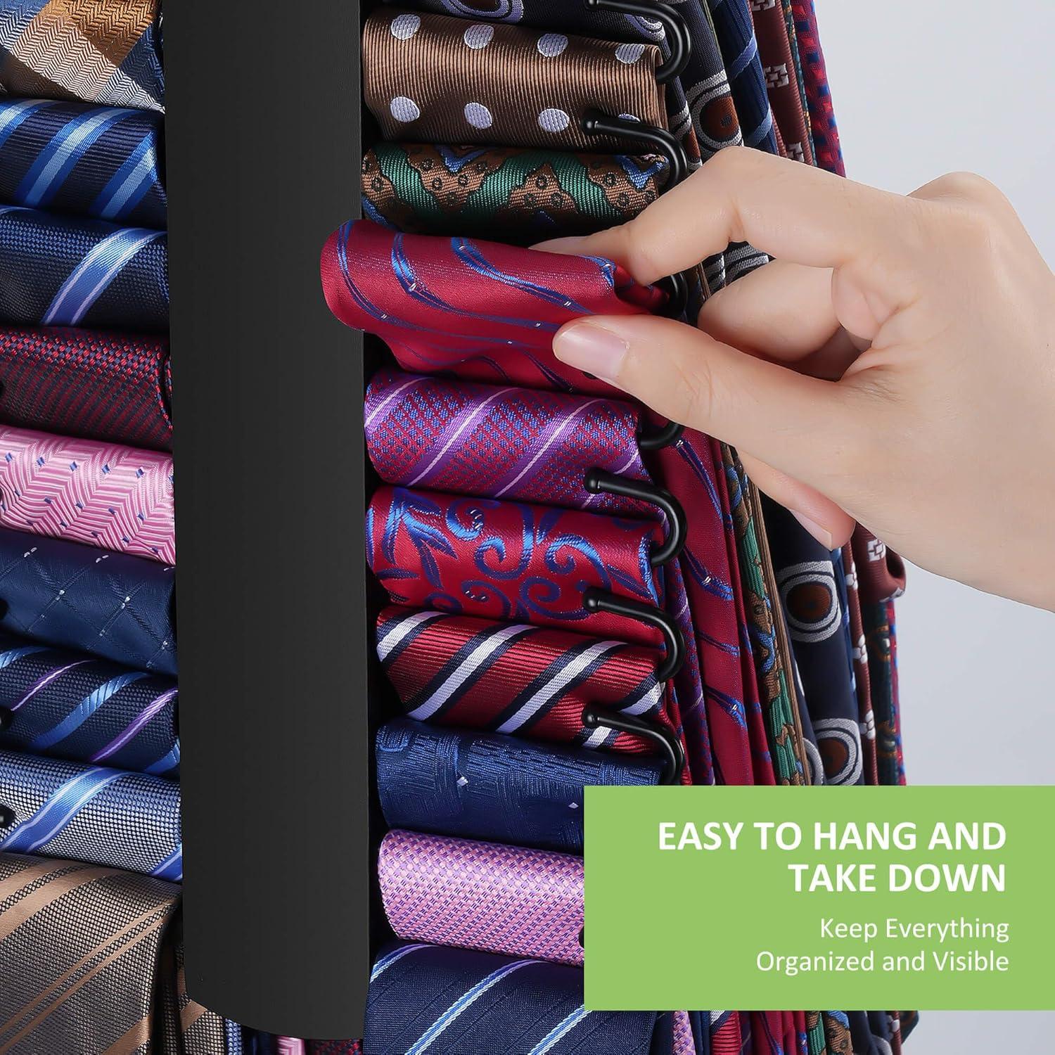 Perchero de Corbatas OMHOMETY Negro para 30 Corbatas