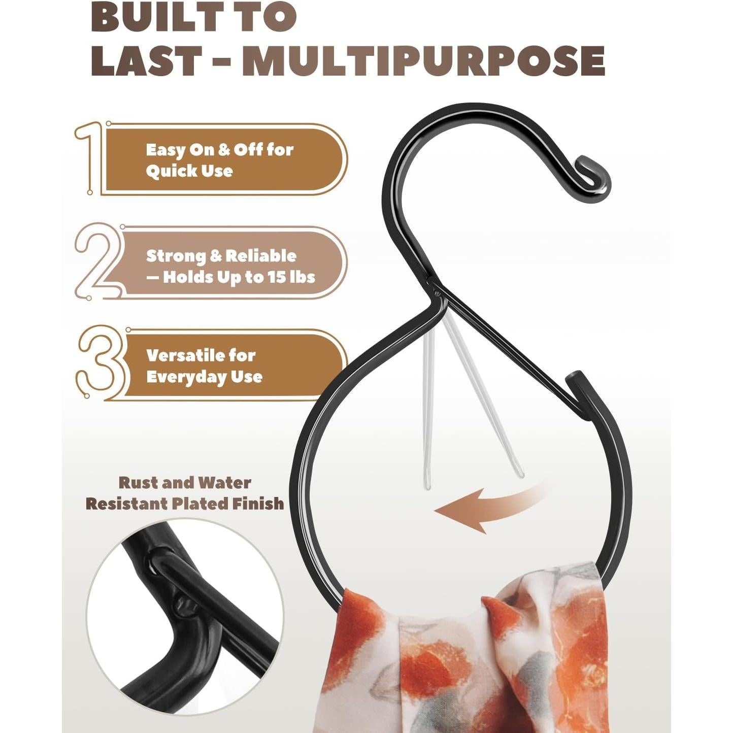 Perchero de Cinturones y Corbatas Supforce 4 Piezas Negro