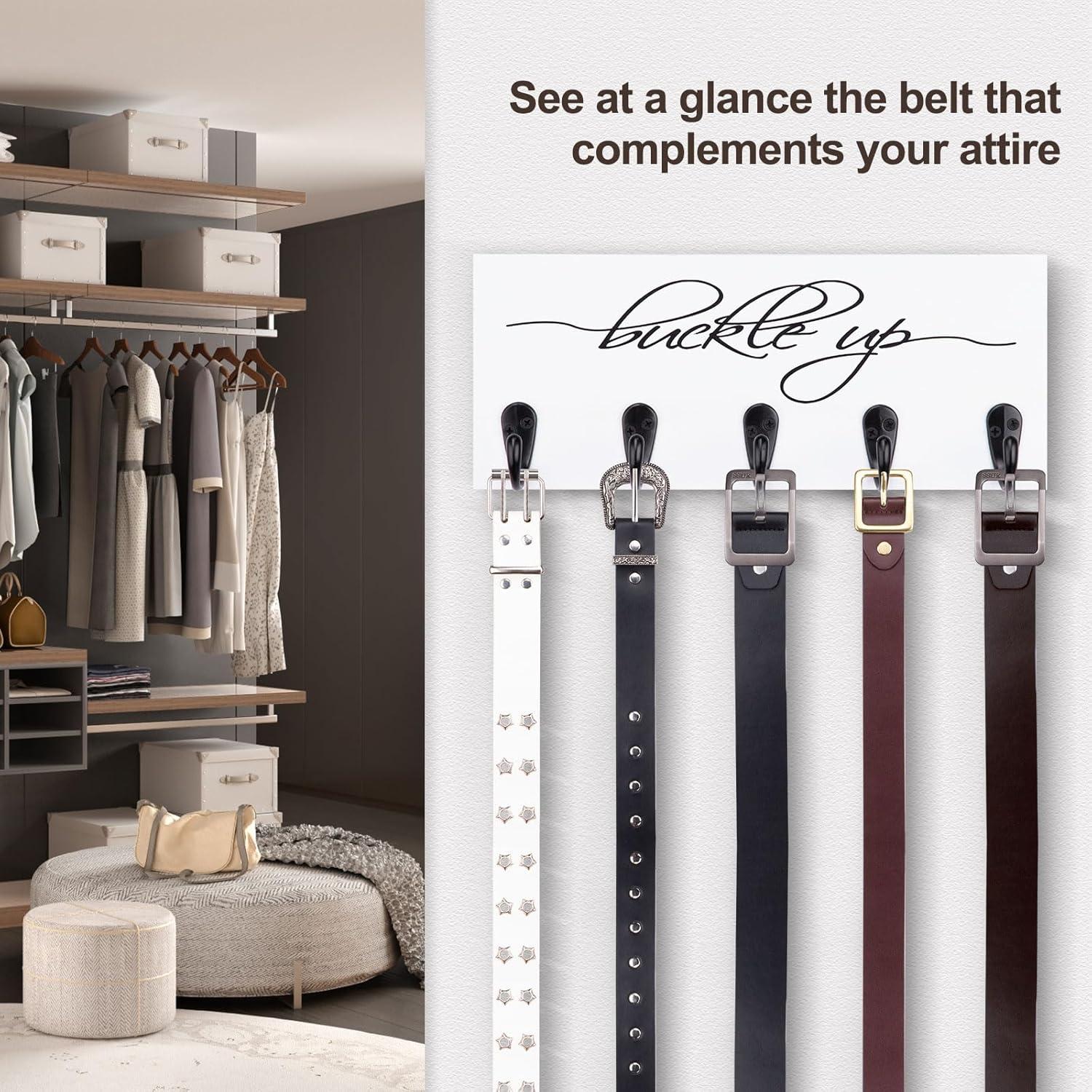 Organizador de Corbatas y Cinturones UGZOO Blanco 30.5x12 cm