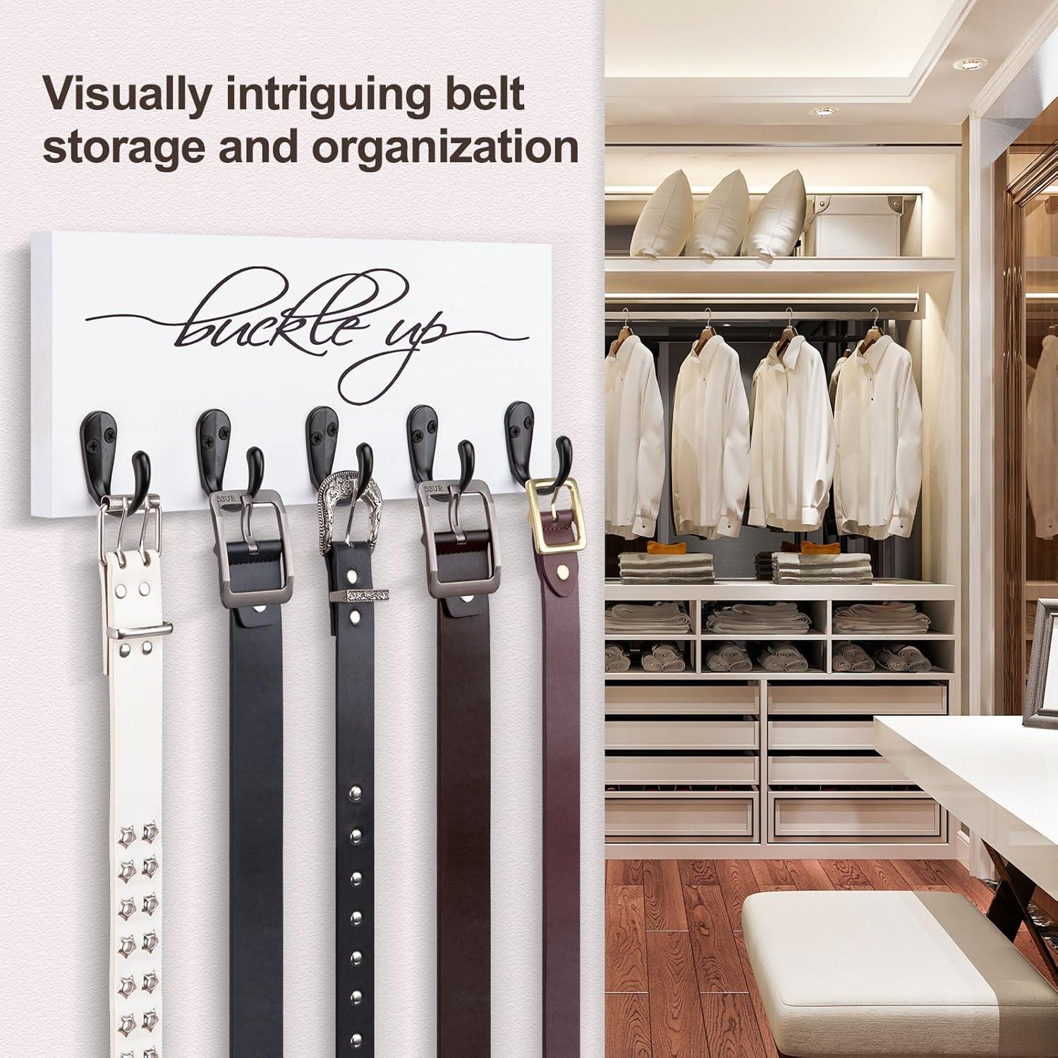 Organizador de Corbatas y Cinturones UGZOO Blanco 30.5x12 cm