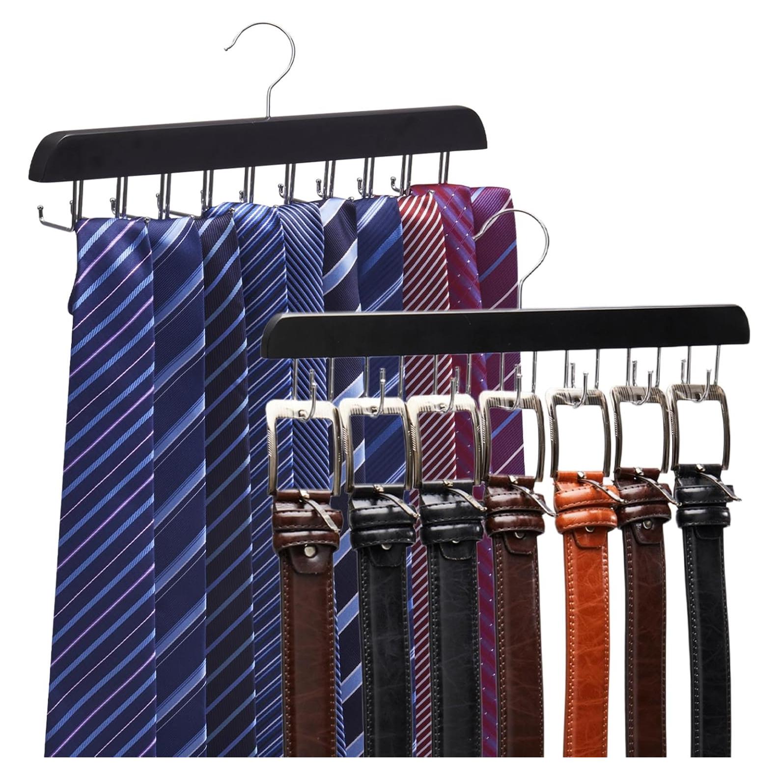 Soporte de Corbatas y Cinturones Sywxary 2 Piezas, 20 Ganchos
