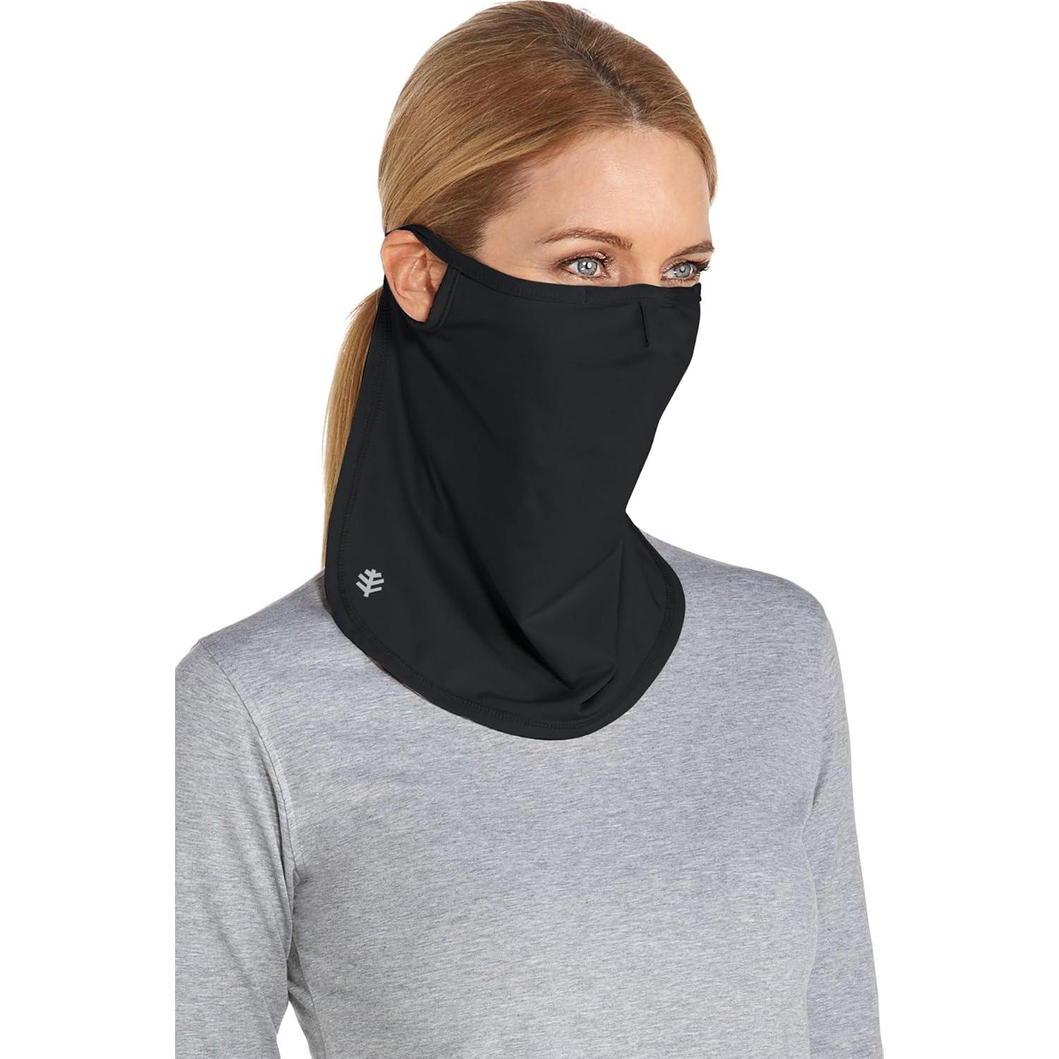 Escudo Facial UV Coolibar Crestone UPF 50+ Negro Pequeño-Medio