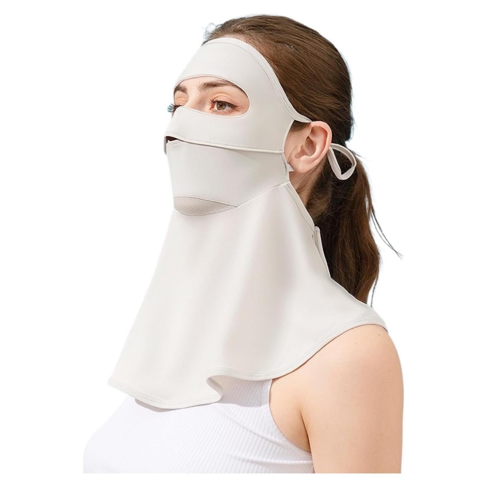 Máscara Facial UV Protección Solar UPF 50+ Gris Claro