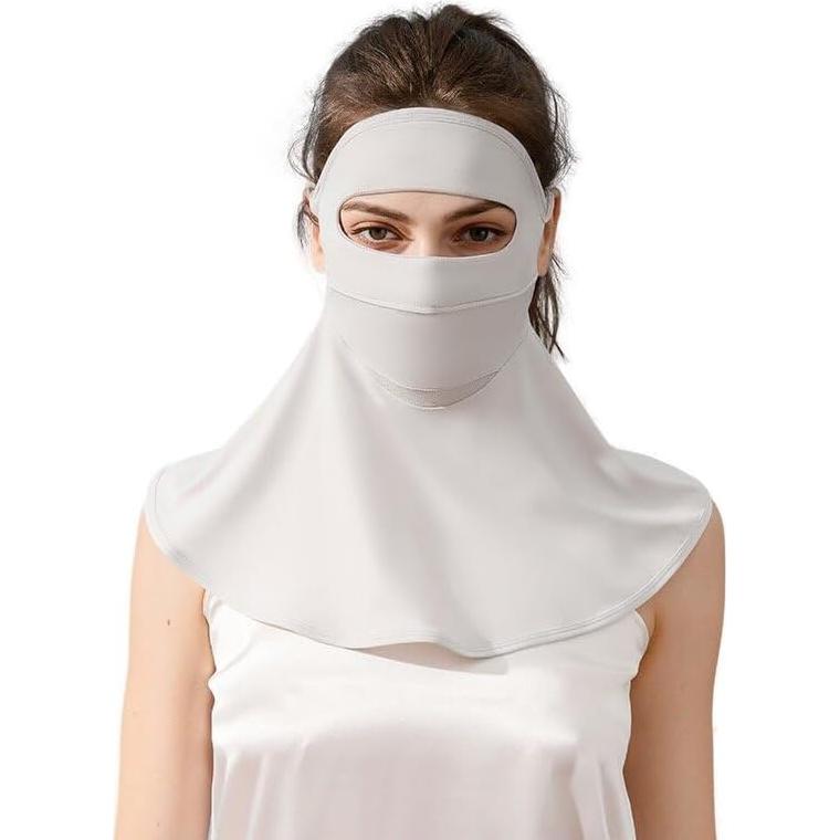 Máscara Facial UV Protección Solar UPF 50+ Gris Claro