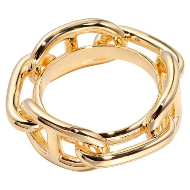 Clip de Anillo de Bufanda de Cadena Gruesa para Mujeres - Baño de Oro