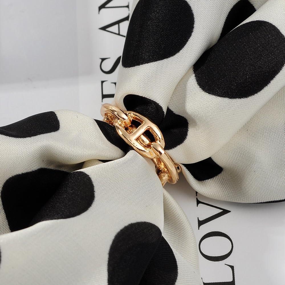 Clip de Anillo de Bufanda de Cadena Gruesa para Mujeres - Baño de Oro