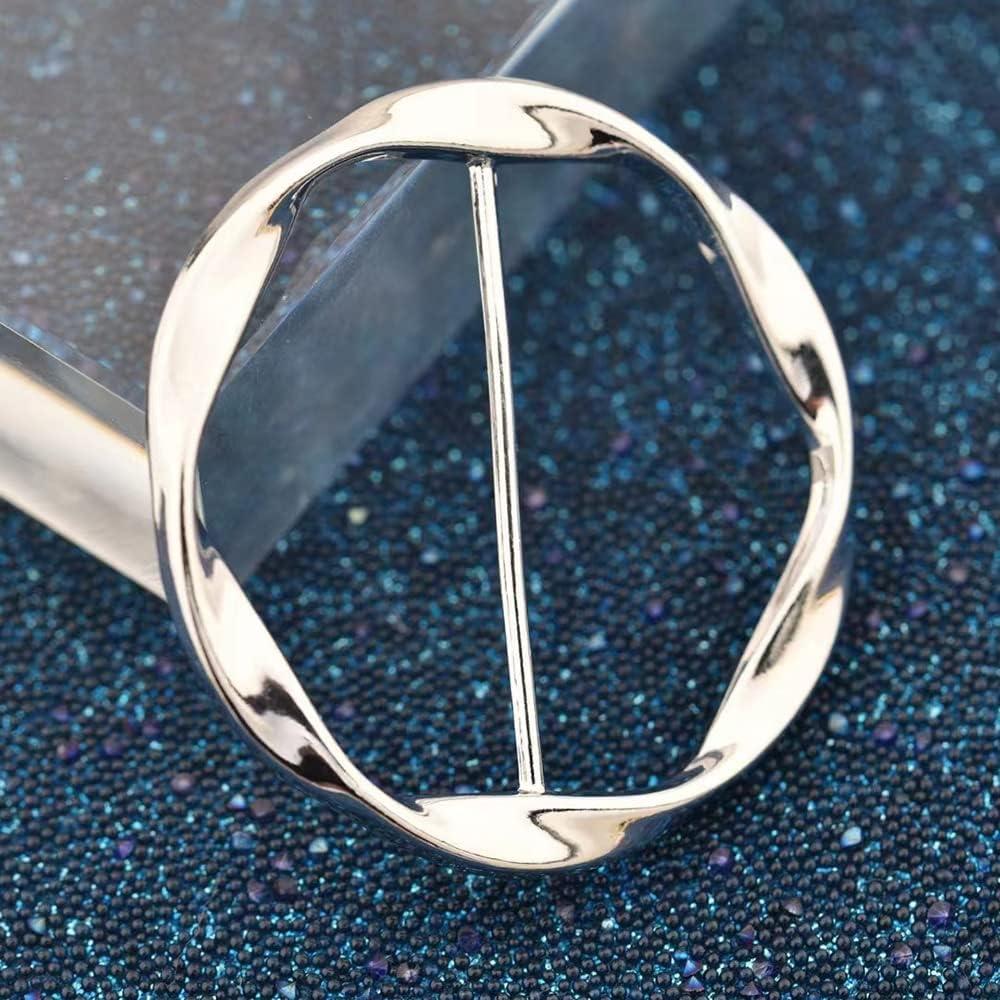 Anillo Broche de Cinta de Seda Torcido Plata 40mm para Mujeres