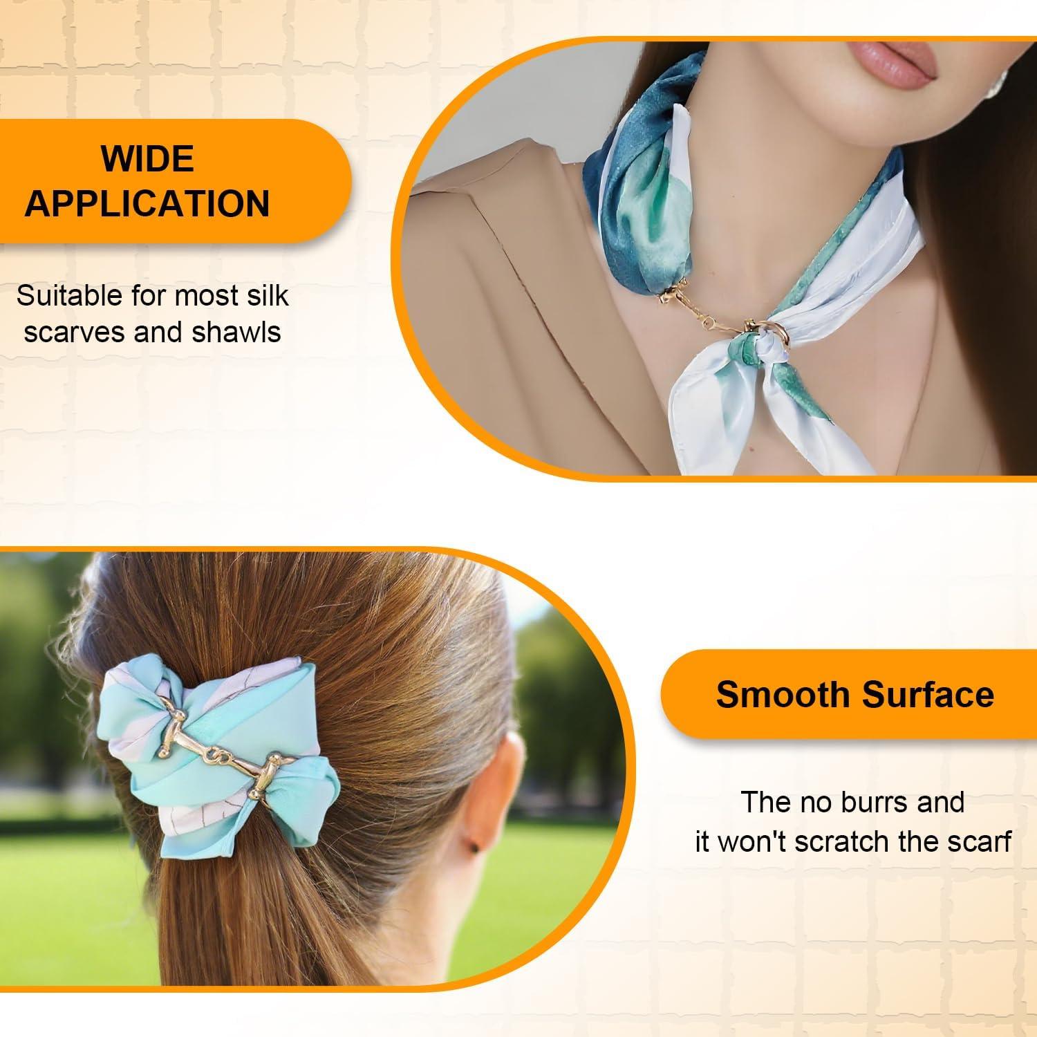 2 Hebillas de Anillo para Bufanda CooBigo Oro y Plata