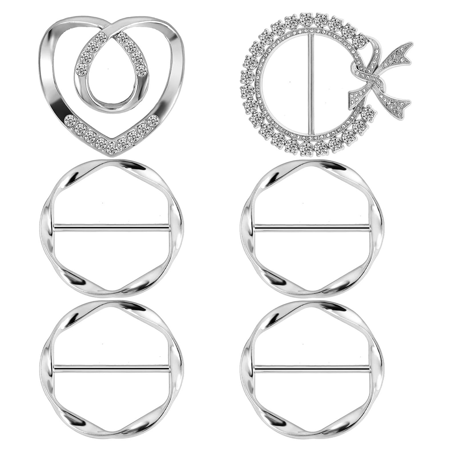 6 Anillos de Bufanda Reutilizables Larrel - Clips para Ropa