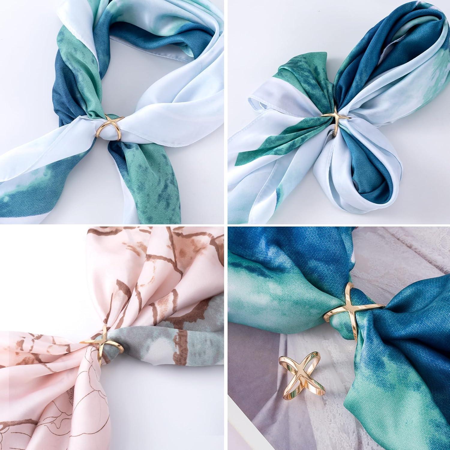 Clip de Bufanda Joez Dorado 2 Pcs - Hebilla en Forma de X