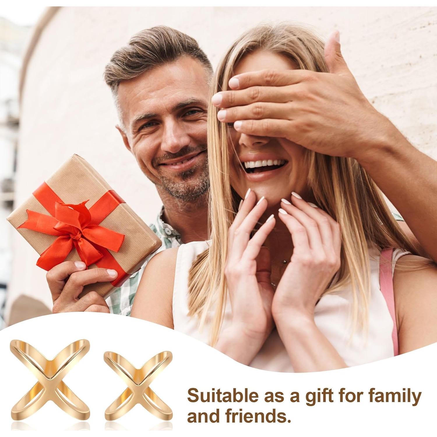 Clip de Bufanda Joez Dorado 2 Pcs - Hebilla en Forma de X