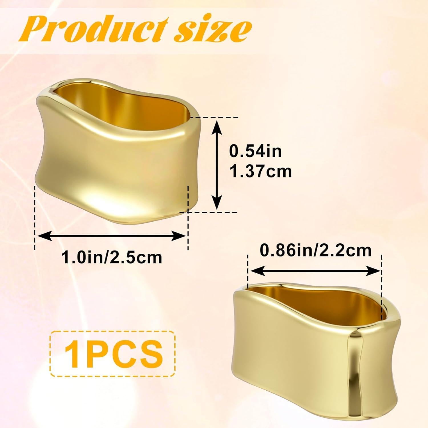 Anillo de Bufanda de Seda Winsyison - Clip Dorado Geométrico