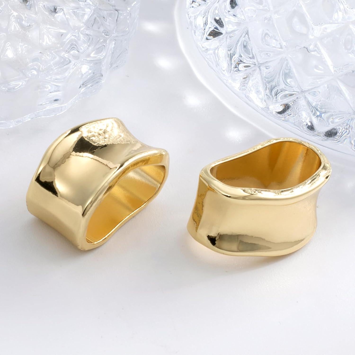 Anillo de Bufanda de Seda Winsyison - Clip Dorado Geométrico