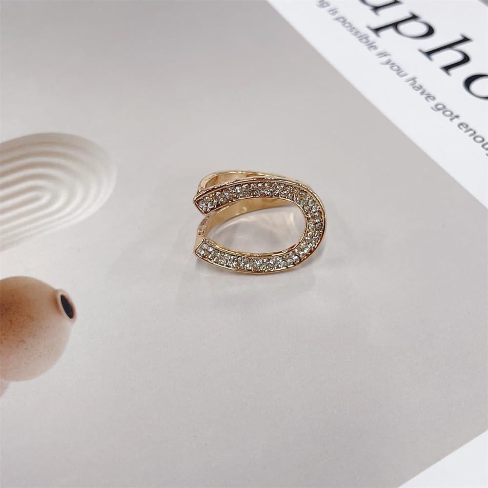 Anillo de Bufanda de Seda Dainty Baño de Oro con Cristales