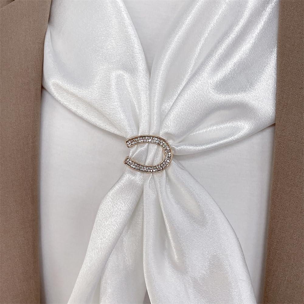 Anillo de Bufanda de Seda Dainty Baño de Oro con Cristales