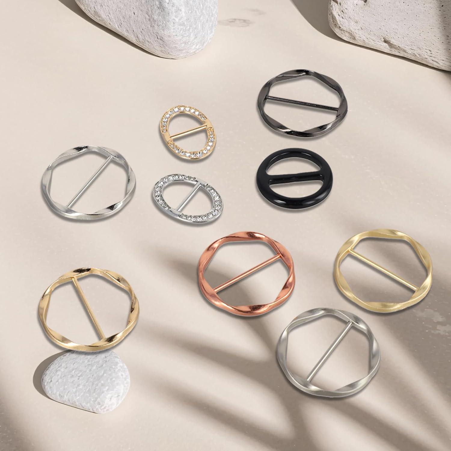 14 Clips para Camisas y Bufandas PKRFCJ - 3 Estilos y Colores