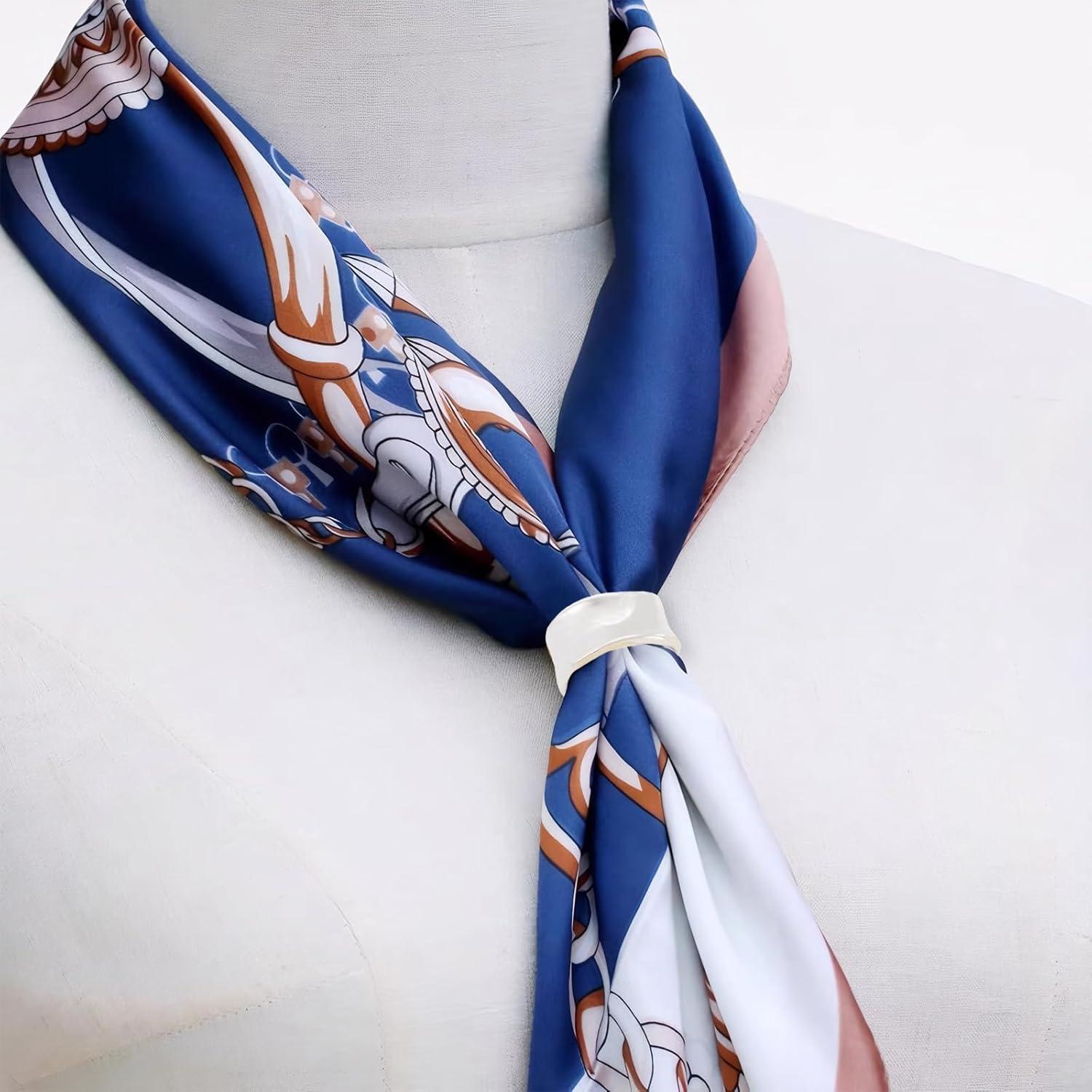 Anillo de Bufanda de Metal LUODAKA - 3 Piezas Plata, Oro, Rosa