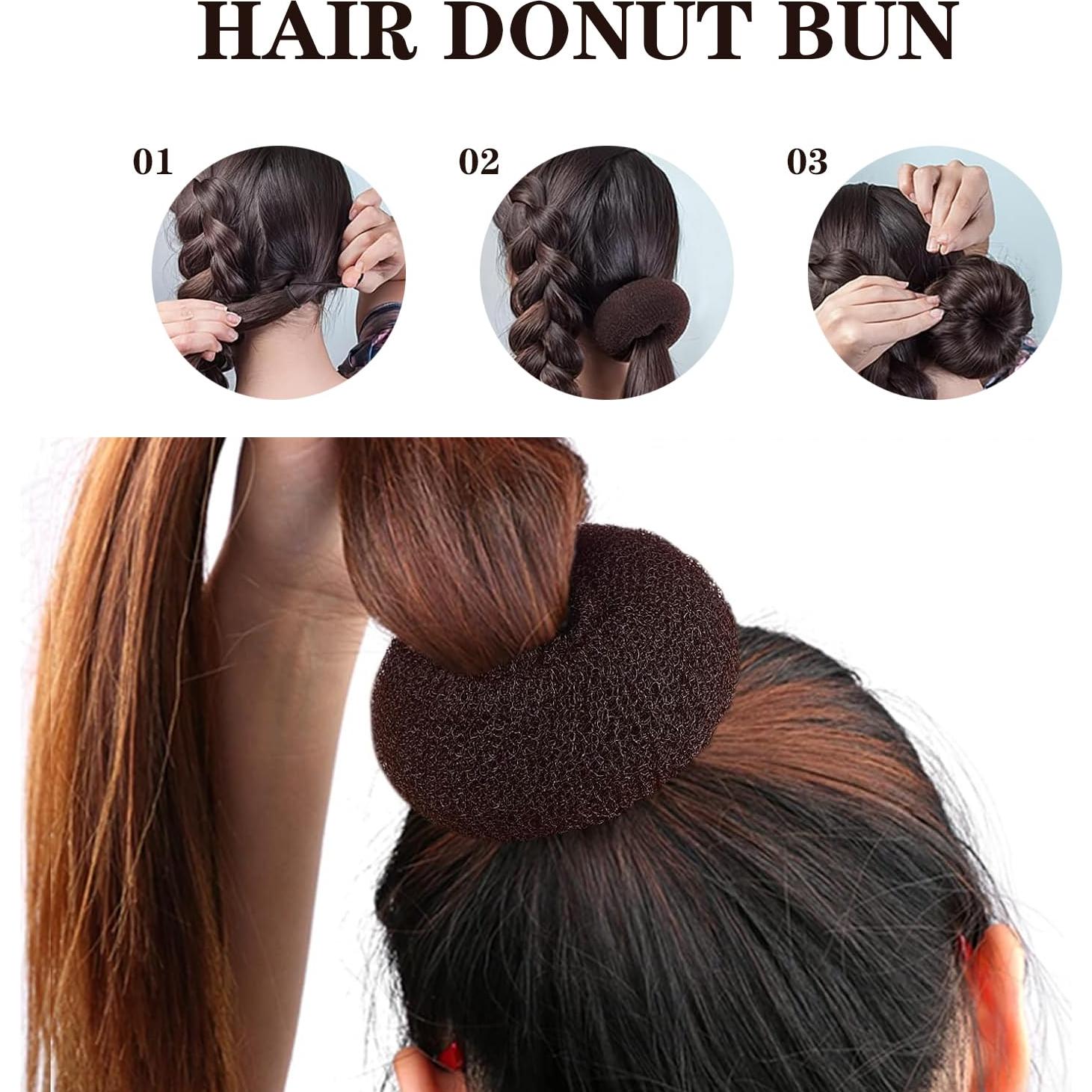 Set de Donas para Moños Fuzhou - 3 Tamaños + Horquillas