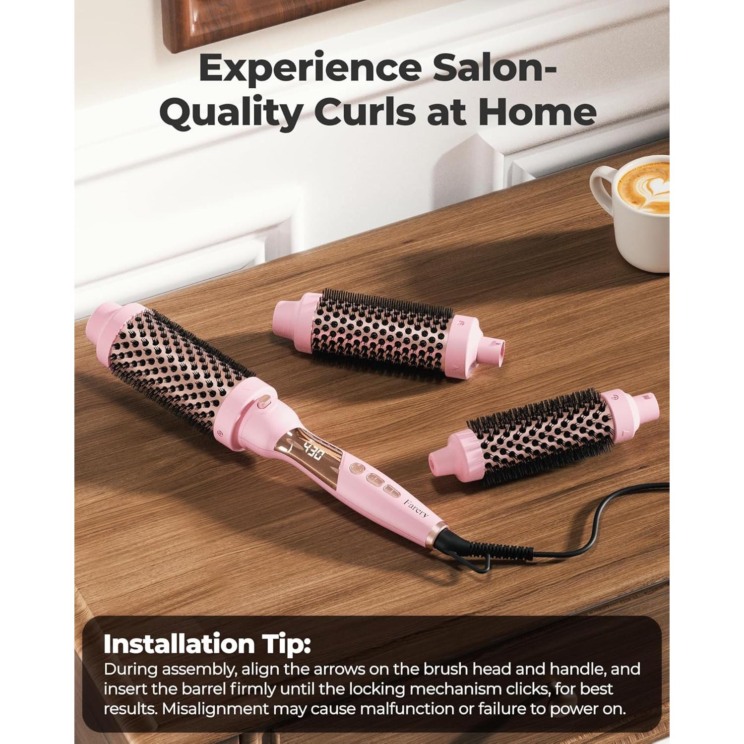 Juego de Cepillos Térmicos FARERY 3 en 1 con 3 Barriles