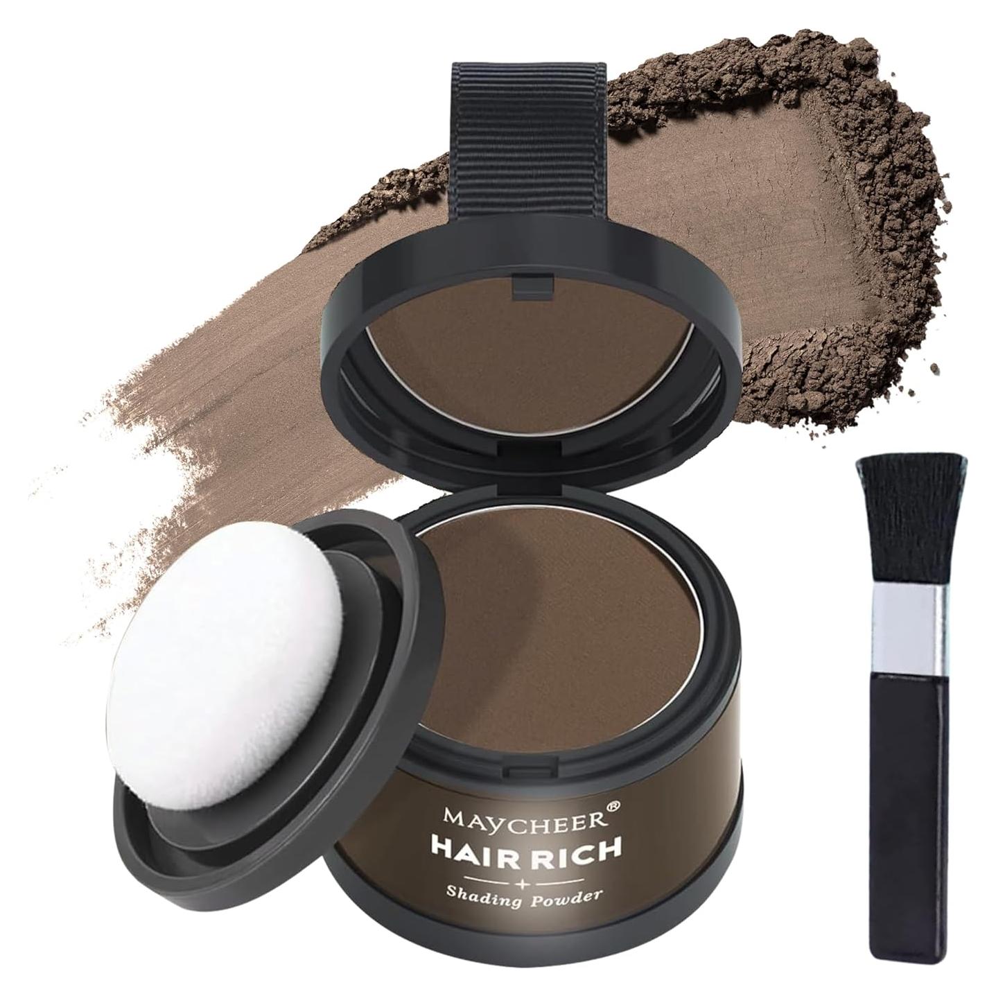 Polvo de Cabello Maycheer Marrón Oscuro - Cubrimiento Raíces