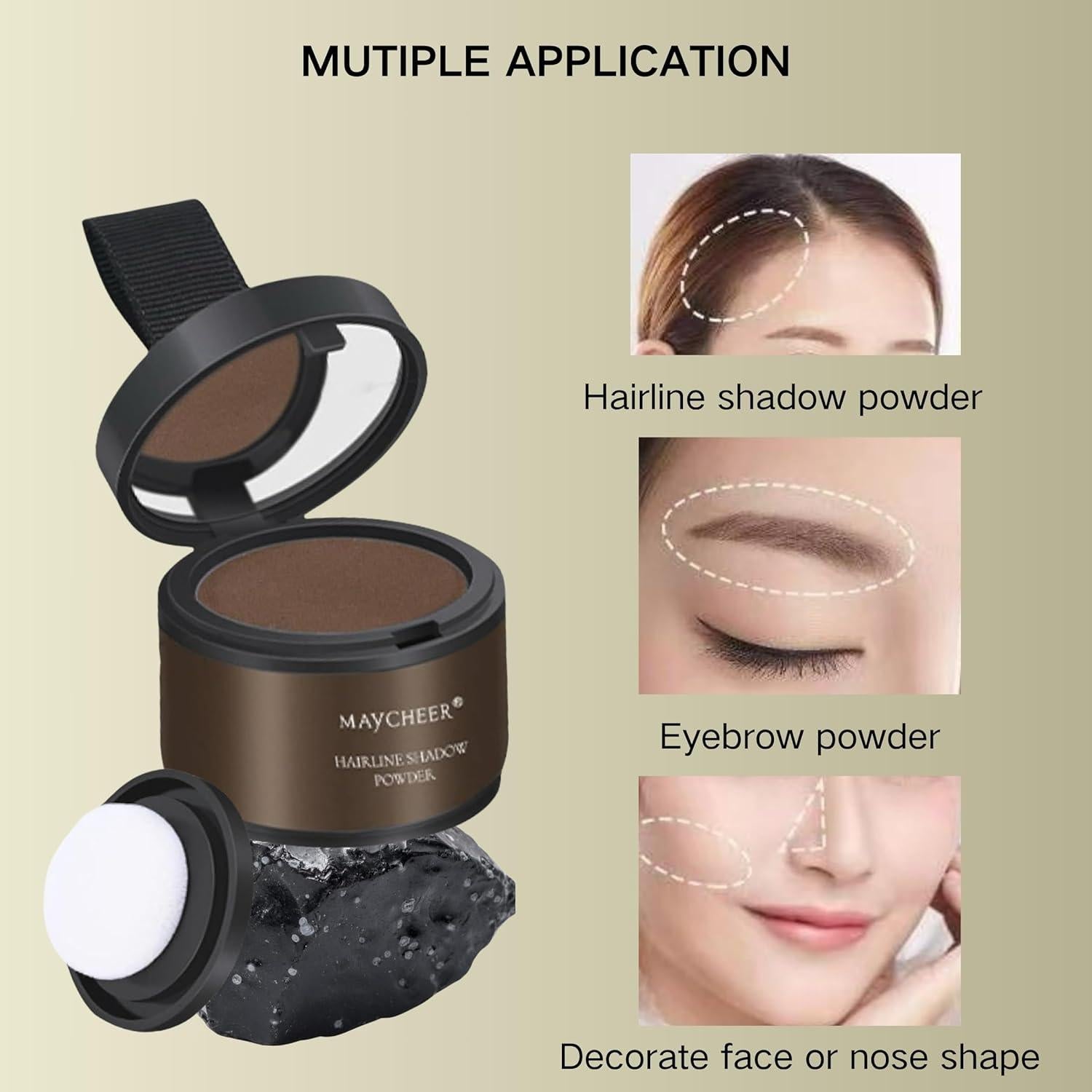 Polvo de Cabello Maycheer Marrón Oscuro - Cubrimiento Raíces