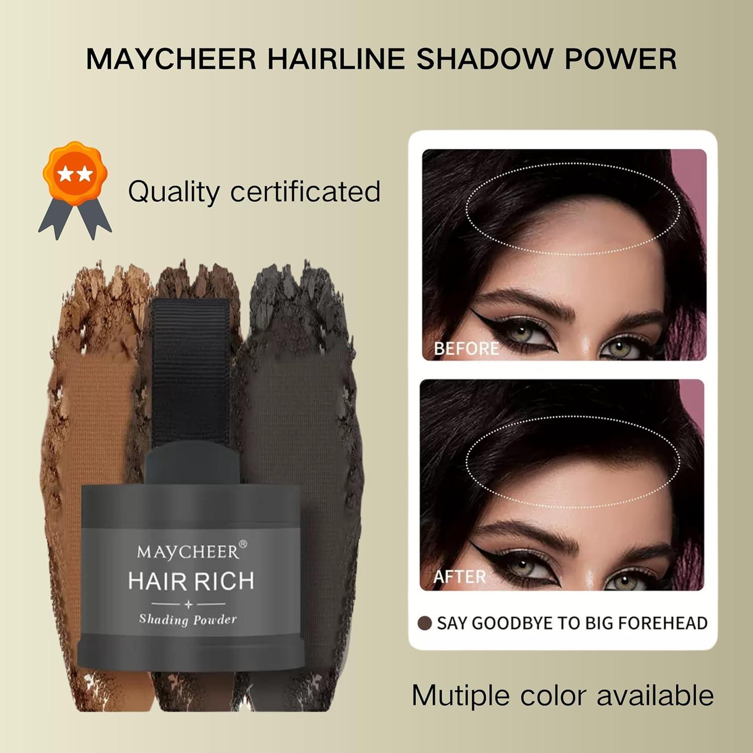 Polvo de Cabello Maycheer Marrón Oscuro - Cubrimiento Raíces