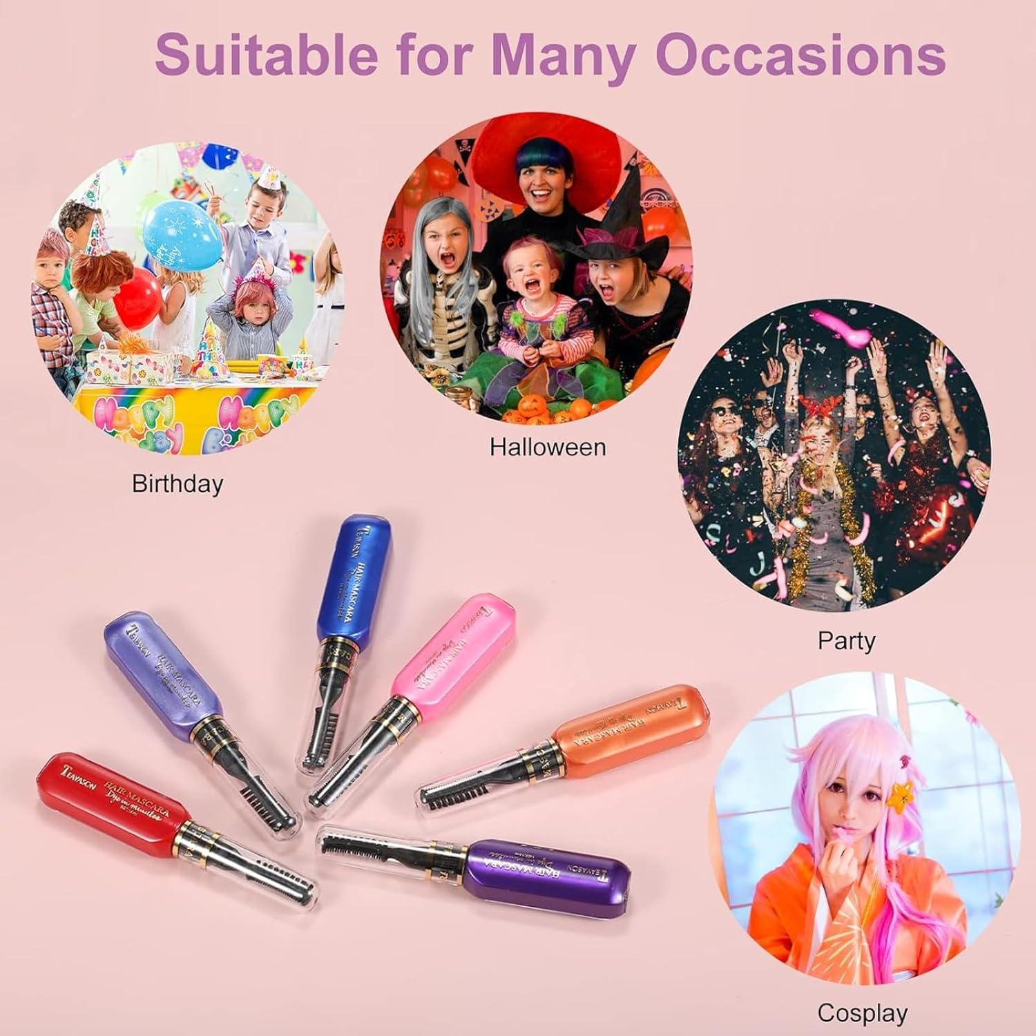 Tinte Temporal para Cabello Gireatick - 6 Colores Lavables