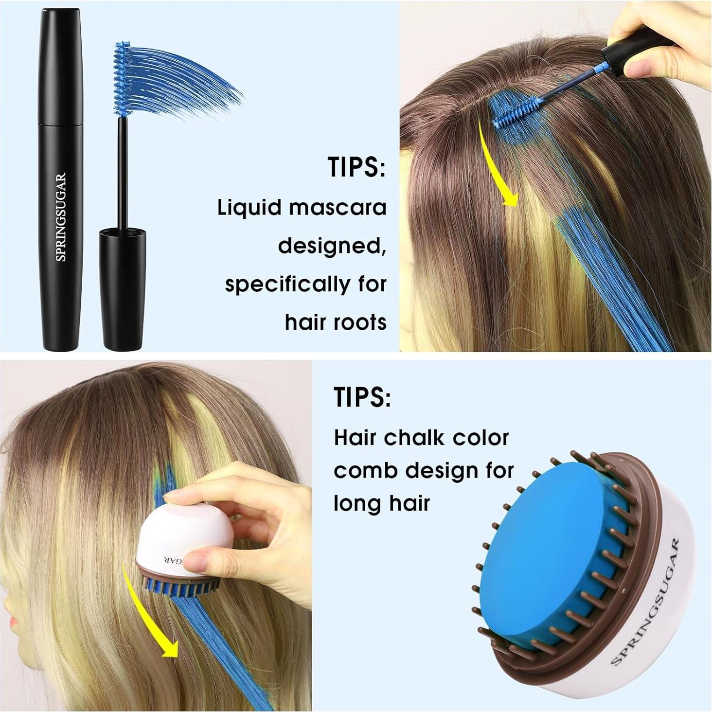 Tiza Temporal para Cabello SPRINGSUGAR Azul 12.29x16.89cm