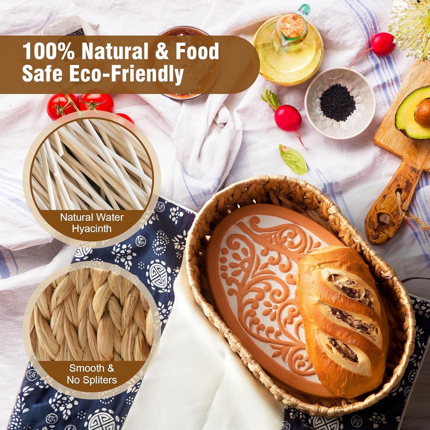 Cesta Calentadora de Pan RusicEss con Piedra de Terracota