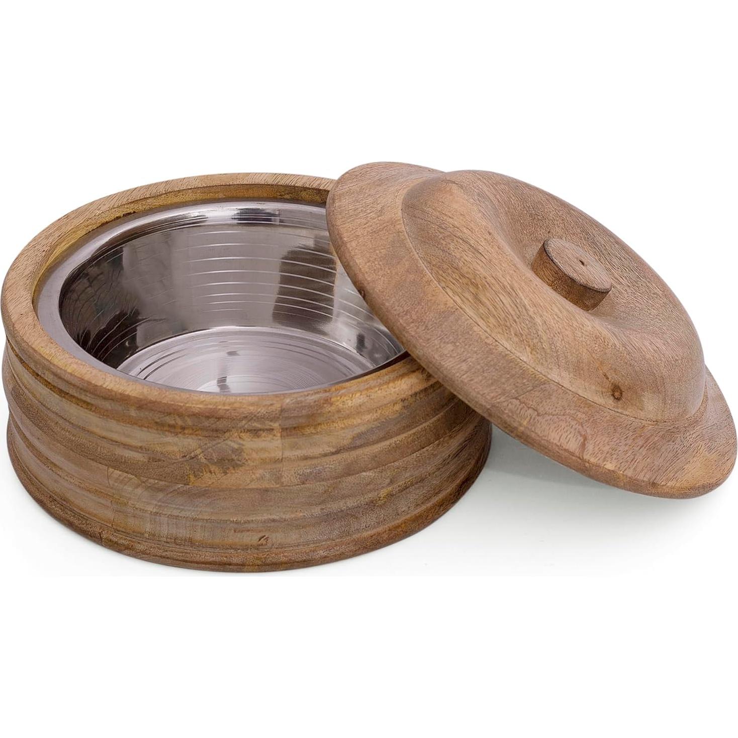 Cesta Calentadora de Tortillas de Madera El Gran Bazar Indio 22.86 cm