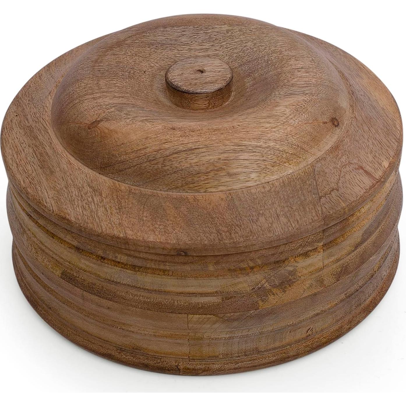 Cesta Calentadora de Tortillas de Madera El Gran Bazar Indio 22.86 cm