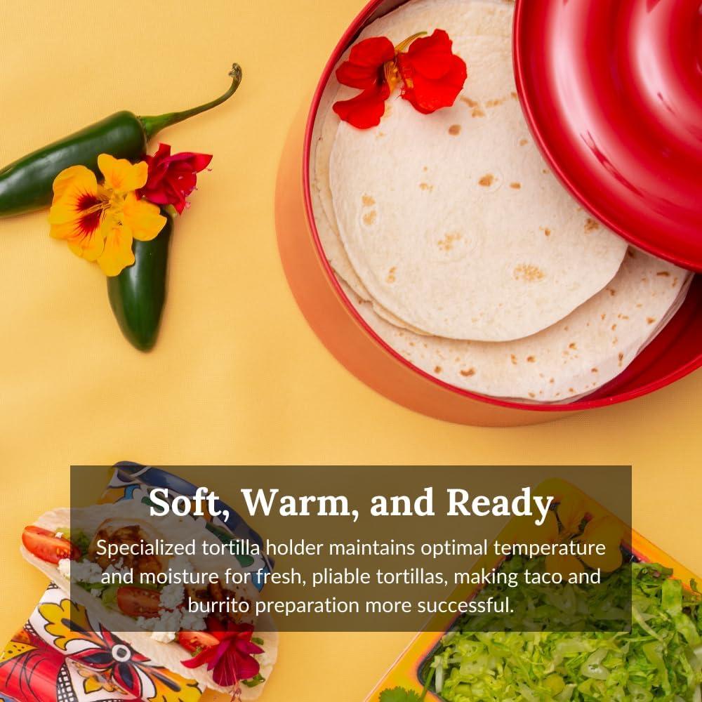 Conservador de Tortillas Prepara Rojo - Capacidad 16 Tortillas