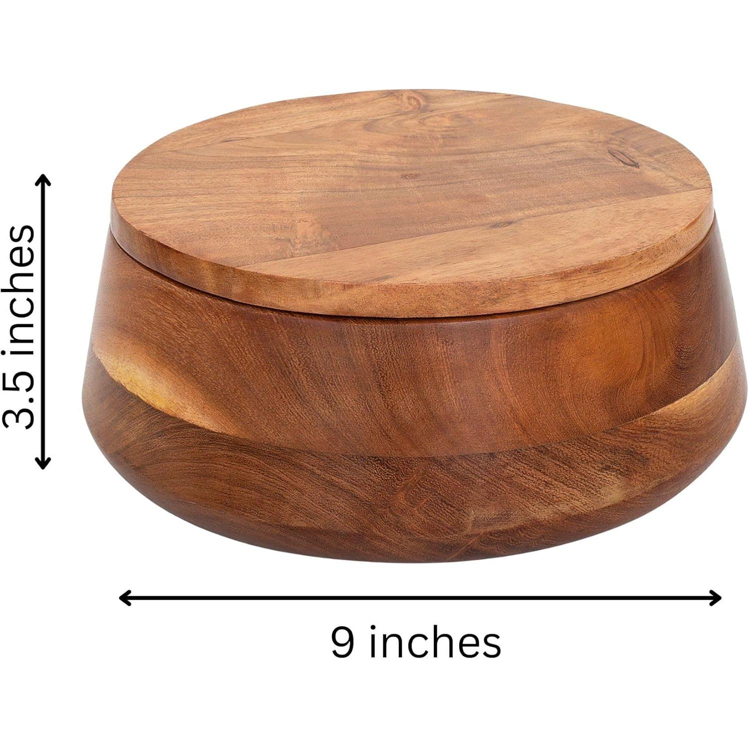 Cesta Calentadora de Tortillas de Madera El Gran Bazar Indio 22.9 cm